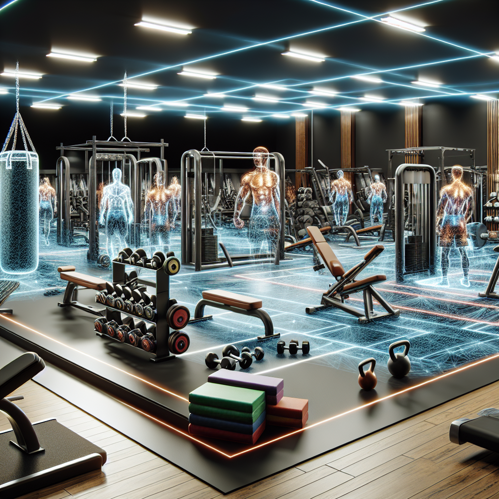 Fitness equipment in gym